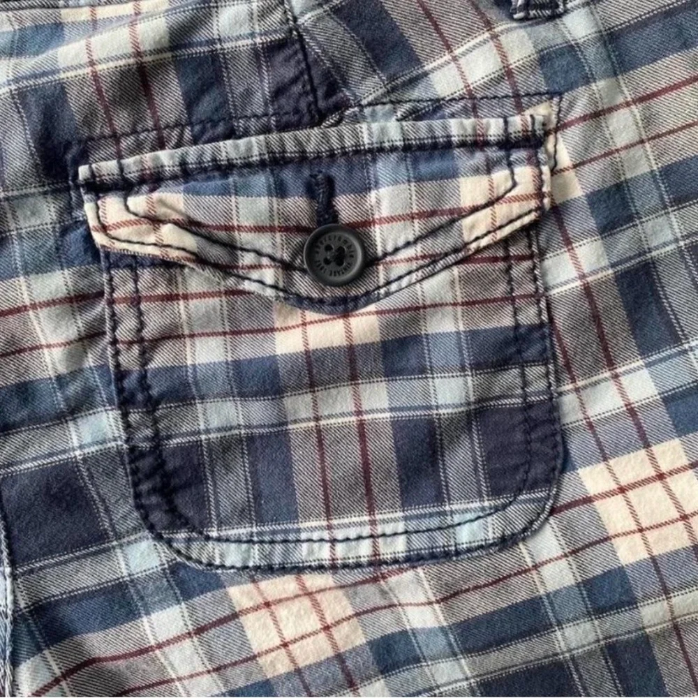 Y2K Abercrombie Blue Plaid Bermudan Shorts Preppy Coastal